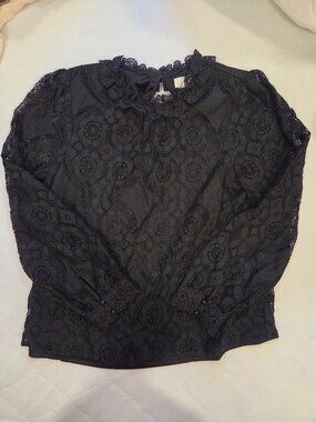 Andree by Unit Black Crochet/Lace Top - size Medium